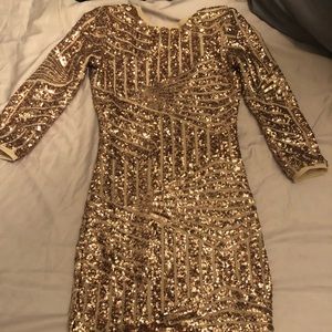 Sequin sleeved dress